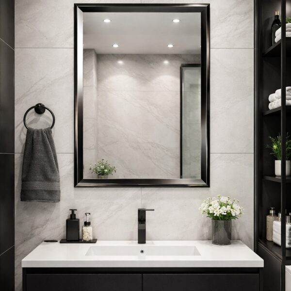 مرايا استيل اسود 50*70