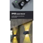 ⁦كشاف بوابة خارجي تعمل بالطاقة الشمسية مع حساس ضوء لون الانارة اصفر 6 واط⁩ - الصورة ⁦4⁩