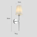 ⁦إضاءة شاين برايت جدارية مفرد مودرن فضي فضي E14⁩ - الصورة ⁦7⁩