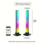 ⁦مصباح طاولة غطاء اسود لون انارة RGB مزدوج ثنائي تحكم عن بعد + حساس صوت⁩ - الصورة ⁦5⁩