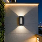 جداري بوابة خارجي عين 2 انارة امامية اسود + اصفر LED