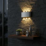 كشاف بوابة خارجي مودرن | إضاءة جدارية خارجية 6W | لون أصفر دافئ مناسب للأسوار