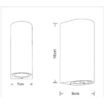 ⁦كشاف بوابة بتصميم اسطواني ابيض مجوز جهتين لمبة تركيب GU10⁩ - الصورة ⁦2⁩