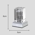 ⁦أباجورة كريستال وردة ثلاثية الأبعاد مع عبارة "I Love You" و قاعدة فضي - تعمل بالبطارية و USB - إضاءة RGB⁩ - الصورة ⁦2⁩