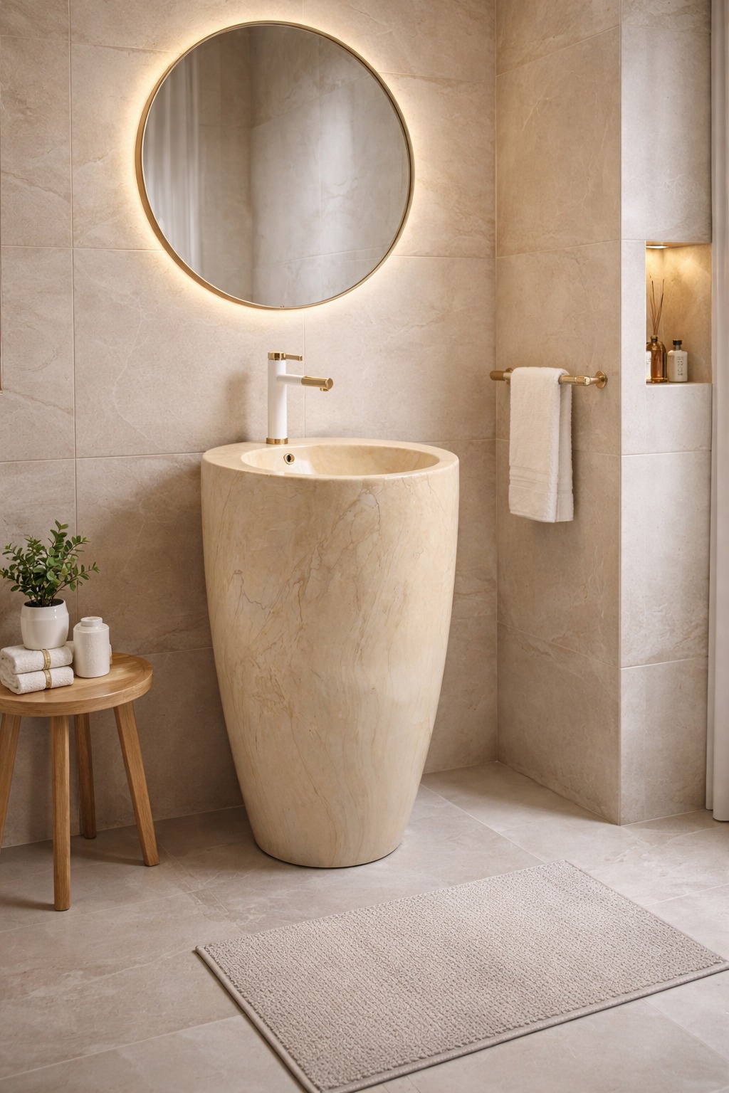 مغسلة برميل مرخم بيج 002 مغسلة برميل مرخم بيج 002 - الصورة 1