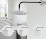 ذراع دش مطري جداري مربع كروم 40 سم - مقاسات متعددة