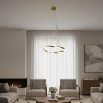 نجف مودرن زيتي لون الانارة اصفر 36 واط قطر 40 سم