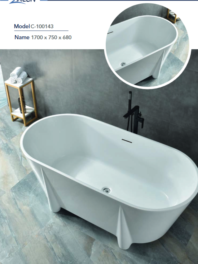 0b9e7825-408f-4194-876a-1ea6227fa334-751 مغطس كلاسك لون ابيض مقاس 170*75 ارتفاع 680 بضمان عشر سنوات - الصورة 1