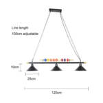⁦علاقي مودرن اسود E27*3L⁩ - الصورة ⁦2⁩