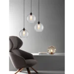 ⁦علاقي مودرن لون الشكل اسود شفاف تصميم هادئ ومريح E27*1L⁩ - الصورة ⁦3⁩