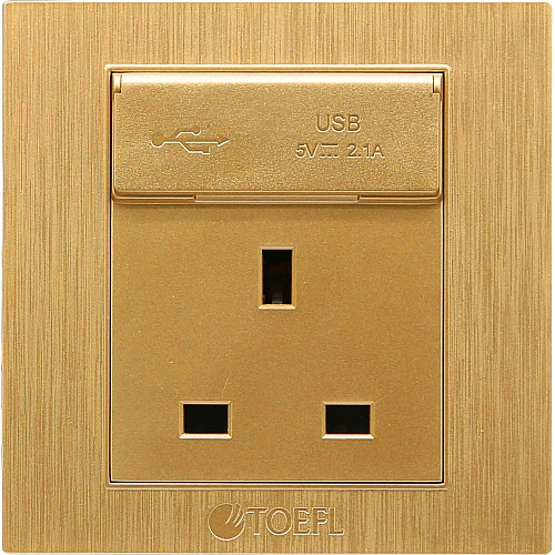 1845-فيش-ثلاثي-مع-منفذ-يو-اس-بي-USB-لون-ذهبي-قولد-توفل-500x500h فيش ثلاثي مع منفذ يو اس بي USB لون ذهبي هادئ توفل - الصورة 1
