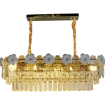 ⁦نجف كريستال ذهبي E14*10L قطر 800*300 ملم⁩ - الصورة ⁦3⁩