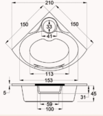 ⁦جاكوزي فونتانا فل كامل مقاس 150*150 صناعه بحريني اجهزه اوربيه النمسا بضمان عسر سنوات على بنل خارجي وسنتين على جميع قطع⁩ - الصورة ⁦2⁩