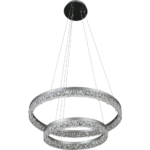 ⁦نجف مودرن مقاس 40*60 سم فضي لون الانارة 3اضاءات 75 واط⁩ - الصورة ⁦2⁩