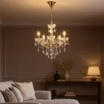 نجف مودرن شمعدان ذهبي + فضيE14*5