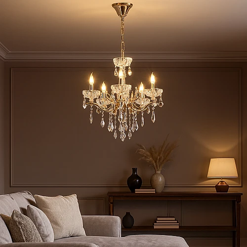 3e3eqbnZpm2EQHlIO6P1IDhIb1IMkf-500x500 نجف مودرن شمعدان ذهبي + فضيE14*5 - الصورة 1