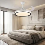 نجف مروحة ابيض لون الانارة 3اضاءات (75 واط ) قطر 50 سم