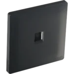 فيش منفذ هاتف تلفون مفرد لون اسود بيانو