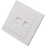 فيش منفذ كمبيوتر مع هاتف تلفون لون ابيض ساده توفل