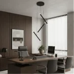 نجف مودرن اسود لون الانارة اصفر 12 واط ثلاثي