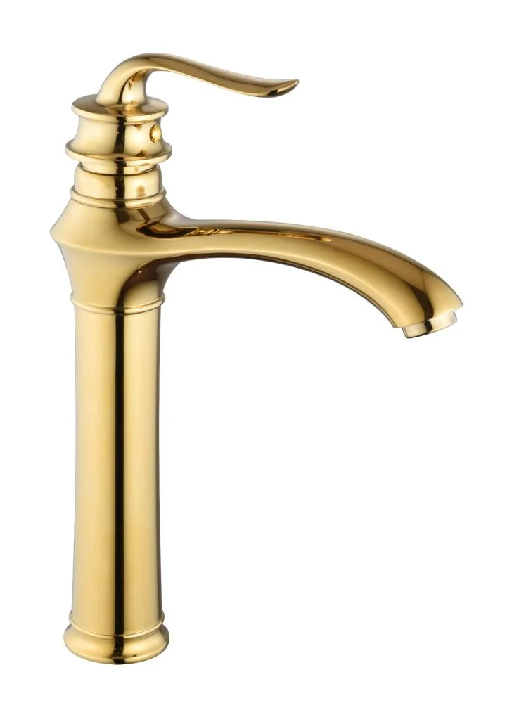 4bb6778a-93b8-47de-9e29-344b727c136b-738 خلاط مغسلة عالي معتق أصفر مقاوم للصدأ - الصورة 1