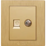 فيش منفذ هاتف تليفون مع دش لون ذهبي هادئ توفل