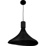 ⁦علاقي قش مفرد اسود E27 قطر 30 سم⁩ - الصورة ⁦2⁩