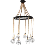 ⁦نجف استيل اسود E27*8⁩ - الصورة ⁦2⁩