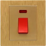 مفتاح سخان مربع طقة حمراء 20 امبير لون ذهبي هادئ توفل