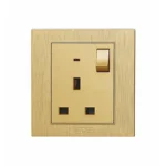 ⁦فيش ثلاثي مع مفتاح 13 امبير لون ذهبي هادئ توفل⁩ - الصورة ⁦3⁩