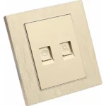 فيش منفذ كمبيوتر مع هاتف تلفون لون ذهبي ملكي توفل