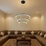 نجف مودرن قطر 40*60*80 سم فضي لون الانارة 3اضاءات 125 واط