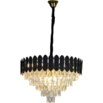 ⁦نجف مودرن اسود مع ذهبي E14*9L قطر 600 ملم⁩ - الصورة ⁦2⁩