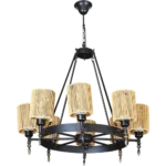 ⁦علاقي مودرن اسود E27*8⁩ - الصورة ⁦2⁩