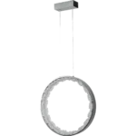 ⁦نجف مودرن فضي لون الانارة 3 اضاءات 55 واط قطر 40 سم⁩ - الصورة ⁦6⁩