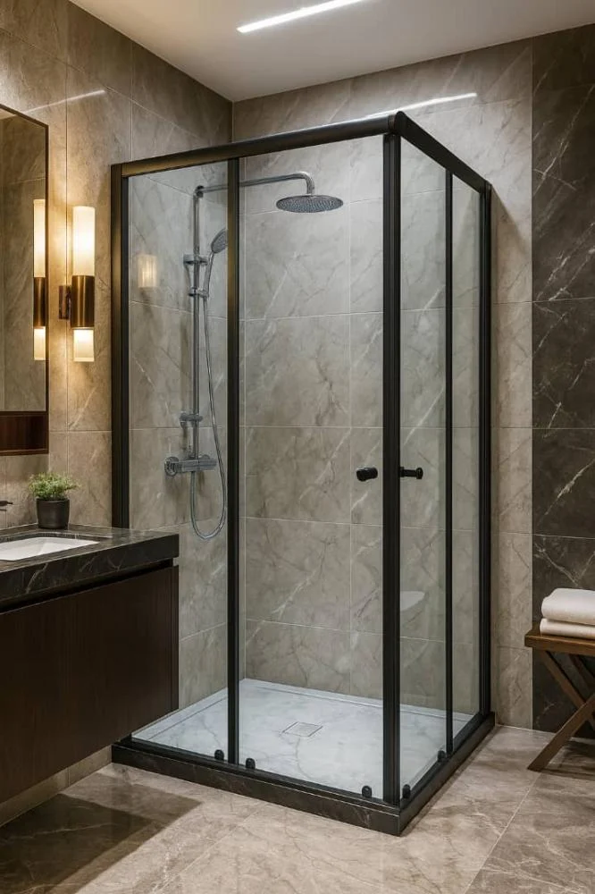 8a80074b-97e2-44ca-884f-06bebdebd7c3-666 (1) كبينة استحمام مربع سماكة ٨ملم مقاس ١٠٠ * ١٠٠ ستيل ٣٠٤ بدون شاور - الصورة 1