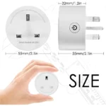 ⁦فيش تحويلة ثلاثي ذكي ابيض متنقل تحكم عن بعد WiFi سهل الاستخدام يعمل باللمس تحكم بالجوال متوافق مع اليكسا وجوجل هوم توفل⁩ - الصورة ⁦9⁩