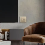 ⁦فيش منفذ هاتف تليفون مع دش لون ذهبي ملكي توفل⁩ - الصورة ⁦4⁩