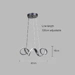 ⁦علاقي مودرن اسود لون الانارة 3 اضاءات واط 55⁩ - الصورة ⁦4⁩