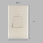 ⁦مفتاح مكيف مستطيل 45 امبير لون بيانو لولي⁩ - الصورة ⁦3⁩