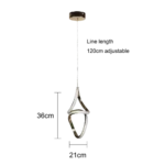 ⁦علاقي مودرن ذهبي لون الانارة 3 اضاءات W18⁩ - الصورة ⁦2⁩