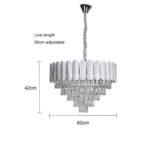 ⁦نجف مودرن فضي 600 E14*9⁩ - الصورة ⁦4⁩