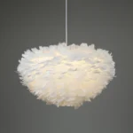 ⁦نجف مودرن لون الشكل ابيض تصميم يجمع بين الاناقة والأصالة E27*3 اضائه جميلة وهادئة. مقاس 60 سم⁩ - الصورة ⁦3⁩