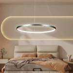 نجف مودرن فضي لون الانارة اصفر 20 واط مقاس 60 سم