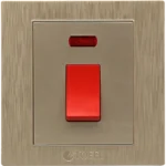 ⁦مفتاح مكيف مربع 45 امبير طقة حمراء لون ذهبي ملكي توفل⁩ - الصورة ⁦4⁩