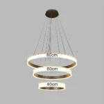 ⁦نجف مودرن فضي لون الانارة 3 اضاءات 400*600*800 225 واط⁩ - الصورة ⁦3⁩