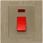 ⁦مفتاح سخان مربع طقة حمراء 20 امبير لون ذهبي ملكي توفل⁩ - الصورة ⁦3⁩