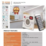 ⁦فيش الراديو المطوّر الجداري بخصائص و مميزات متعددة قران , ذاكرة , اذكار , بلوتوث , USB , ادعية يكرب مكان الفيش الجداري 7*7 من ماركة توفل⁩ - الصورة ⁦4⁩