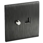 فيش منفذ كمبيوتر مع دش لون اسود بيانو بلاتيني