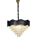 ⁦نجف مودرن غطاء اسود مع ذهبي E14*9L مقاس 60 سم⁩ - الصورة ⁦3⁩